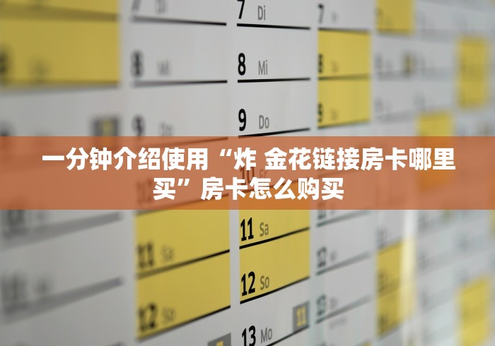 一分钟介绍使用“炸 金花链接房卡哪里买”房卡怎么购买